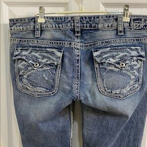 Silver Jeans Pioneer Distressed Bootcut Womens Size 32 Embroidered Pockets Y2K